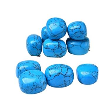 Imagem de ASPROD 50-200 g 20 mm pedra preciosa turquesa natural pedras preciosas turquesa tingidas pedras de cristal bonitas pedras primárias e minerais (cor: 20 mm, tamanho: 50 g)