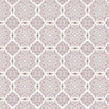 Imagem de Papel Parede Flores Arabesco Linhas Framboesa Adesivo Quarto - LRP