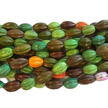 Imagem de Lady Works Fio de 33 cm de pedra natural turquesa tingida, contas ovais facetadas de 18-25 x 14-16 mm para fazer joias DIY | Beads_02694
