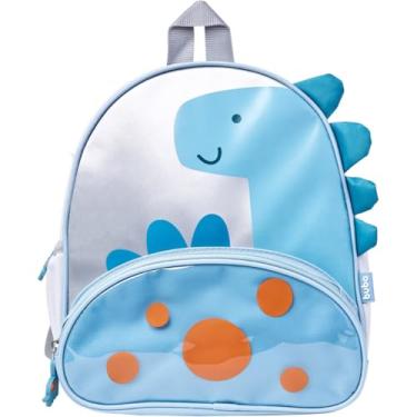 Imagem de Mochila Magic Dino Escolar Cinza Menino Dinossauro Alça Azul Prata Costas Escola Bolsa Aula Buba