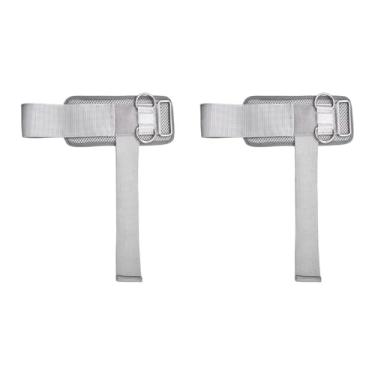 Imagem de Aymzbd 2x Munhequeiras de Levantamento de Peso com Argolas Duplas em D, Suportes de Pulso Acolchoados para Academia, Cinza 32x17.5cm