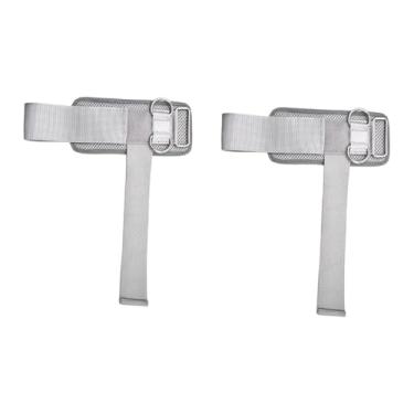 Imagem de Dynwave 2x Munhequeiras de Levantamento de Peso com Suporte Acolchoado e Anéis Duplos em D para Treinamento de Levantamento de Peso no Supino, para Homens e, Cinza 32x17.5cm