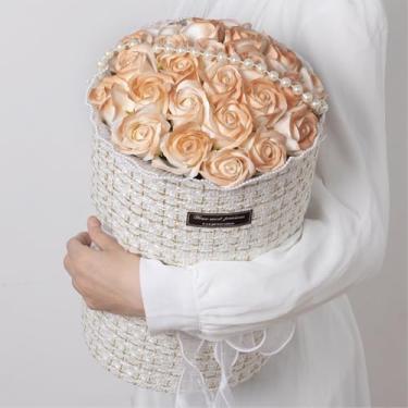 Imagem de Buquê de Rosas Azuis Gelo Triturado Fragrante Pequeno e Conjunto Presente Flores Sabão Simuladas para Aniversário Dia do