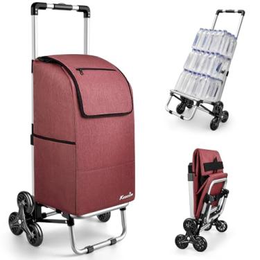 Imagem de KEDSUM Carrinho de escalada 2 em 1, carrinho de compras de 60 L/136 kg com rodas para escadas, carrinhos de compras 100% alumínio para mantimentos, carrinhos de compras dobráveis para escadas