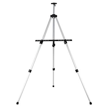 Imagem de RiToEasysports Conjunto de Combinação de Combinação de Alumínio Prateado Ajustável para Pinturas de Artistas, Assinatura Portátil Padrão para Apresentações e Pôsteres de Escritório, Cuidados Artificiais Telescópicos para áreas Internas e Externas