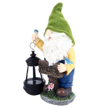 Imagem de aqxreight Estátua de Boneca Sem Rosto Lanterna Movida a Energia Solar Resina à Prova d'água Cores Brilhantes Escultura de Velho para Decoração de Jardim Doméstico Sua Exploração Quente Cria e Com