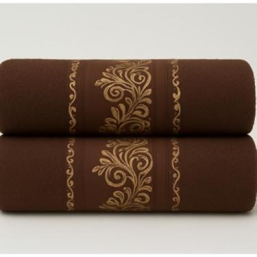 Imagem de Jogo de Toalha de Banho Conjunto de Duas PeçAs 100% AlgodãO Puro Excelente AbsorçãO de áGua Adequado para uso No Banheiro em Viagens Na NataçãO ou Na Academia(Kit 2Toalhas-Marrom)