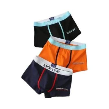 Imagem de Cuecas Boxer Masculinas De Algodão Respirável, Pacote Com 3, Confortáv