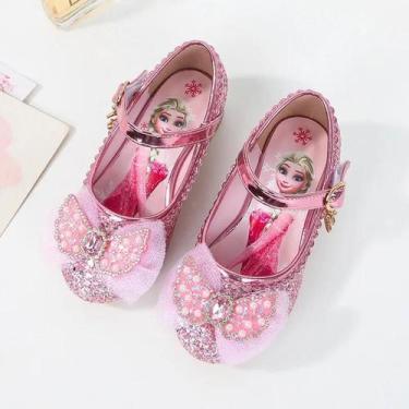 Imagem de Sandálias De Princesa Disney Para Meninas Em Rosa Bebê E Azul, Sapatos