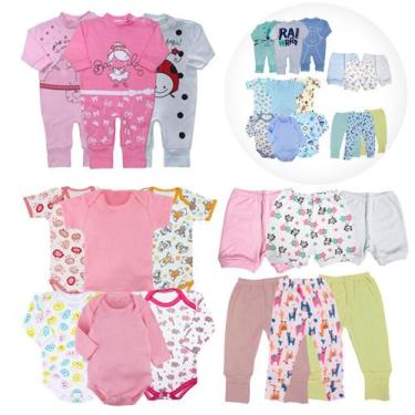 Imagem de Kit Enxoval Roupa de Bebê 15 Pças Body Mijão Short e Macacão - Koala B