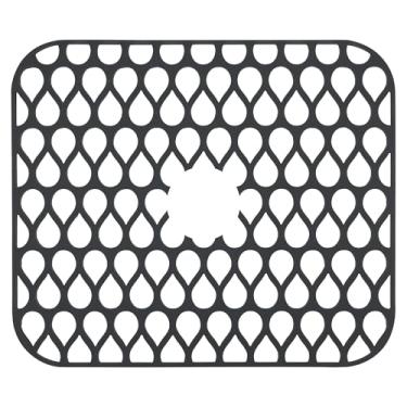 Imagem de Generic Tapete de secagem de pratos de silicone para balcão de cozinha, tapete de cozinha fácil de limpar, tapete de silicone de design oco, cabe sob escorredor de pratos 33,6 x 11,6 x 0,4 polegadas