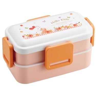 Imagem de Skater Lancheira de 2 camadas PFLW4-A, 600 ml, feita no Japão, Sanrio Hello Kitty, flores em aquarela vívidas pastel, meninas