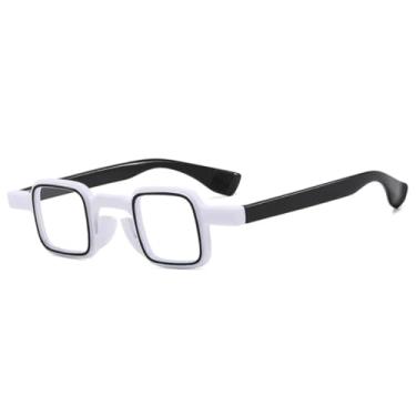 Imagem de Óculos de Sol Pequenos e Modernos Femininos com Lentes Transparentes Degradê e Proteção UV400, Estilo Retrô Masculino, Duas Cores (Branco, Preto e Transparente)