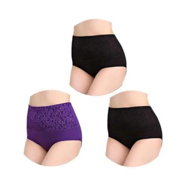 Imagem de Calcinhas De Algodão plus Size Para Mulheres, Cintura Alta, Cuecas Abd