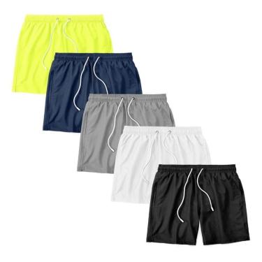 Imagem de Kit 5 Shorts Bermuda Masculino Tactel Liso Praia Academia-Masculino