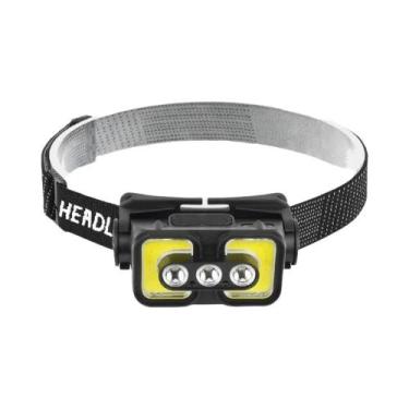 Imagem de Lanterna De Cabeça LED Recarregável Com Sensor COB, Bateria Integrada,