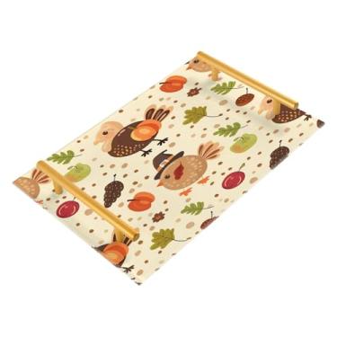 Imagem de xigua Bandeja de banheiro de abóboras de outono com alças bandeja de servir antiderrapante para mesa de centro, organizador de bancada de cabeceira bandeja de decoração de acrílico para decoração de