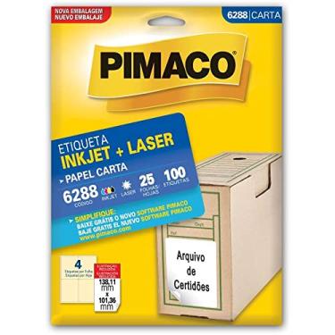 Imagem de Etiqueta inkjet/laser carta 6288 com 25 folhas Pimaco
