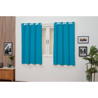 Imagem de Cortina Oxford Tecido 2,00x1,40 sala/quarto-Azul Piscina - Filomena