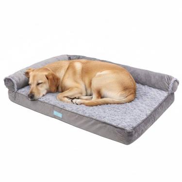 Imagem de Cama Pet Ortopedica Colchão Grande 89x58cm Espuma Casca de Ovo Memoria Lavável com Zíper Travesseiro Cães Médio e Grande