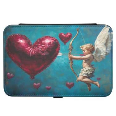 Imagem de Burbuja Caixa de joias de viagem para tiro de cupido dos namorados, presente para mulheres e meninas, estojo de joias portátil de couro PU organizador para brincos, anéis, colares e pulseiras