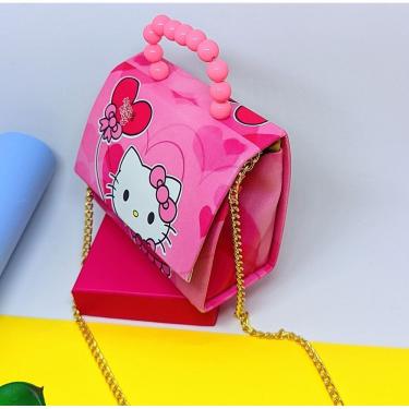 Imagem de Bolsa Infantil Mini Bag Cute Alça Mão Pérola Corrente transversal Personagem Hello Kitty Bolsinha Blogueirinha Meninas