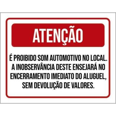 Imagem de Kit 3 Placa Som Automotivo Encerramento Aluguel 27X35 - Sinalizo