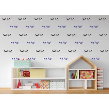 Imagem de 100 adesivos decorativos parede cilios (50 pares) cilios unicornio 5cm
