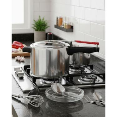 Imagem de Panela de Pressão Alumínio Polido 7 Litros Alegrete com Válvulas de Segurança Aprovadas pelo Inmetro