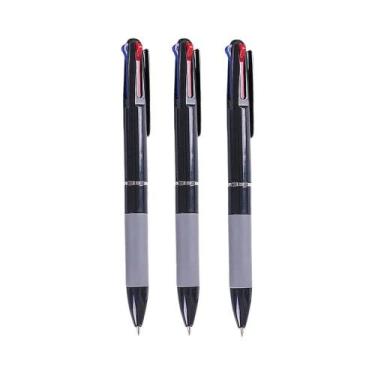 Imagem de Canetas Esferográficas Coloridas De Ponta Fina 0.7mm 3 Em 1 Tinta Verm