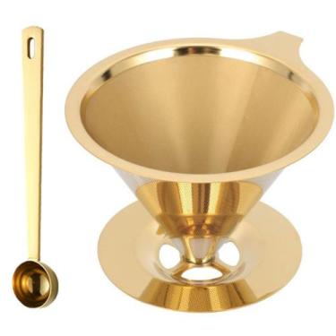 Imagem de Filtro De Café Coador Reutilizável Ecológico Aço Inox Ultra fino Sem U