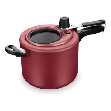 Imagem de Panela De Pressão Antiaderente Cor Vermelho 4,5l Com visor Mta Cor Cer