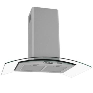 Imagem de Coifa de Ilha 90cm Vidro Curvo Fogatti Inox, 220V