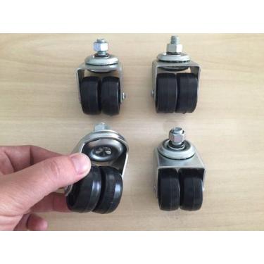 Imagem de Kit 4 Rodizio Rosca Pé Suporte Geladeira Fogão Maquina Lavar - ABCMAIO