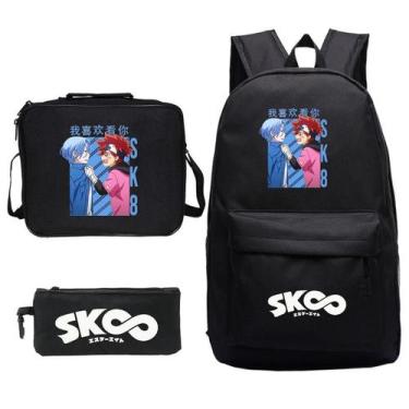 Imagem de Conjunto de mochilas SK8 Satchel, bolsa escolar impressa em anime para