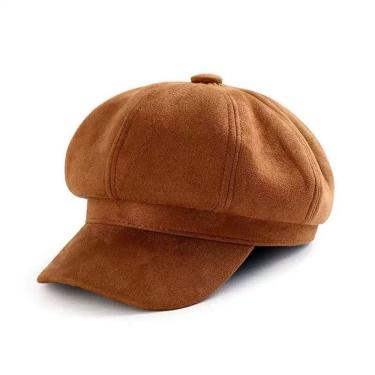 Imagem de Boina Gorro Chapéu Oem Boina 0364 Aveludada com Forro Liso Marrom Unissex