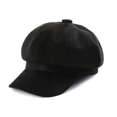 Imagem de Boina Gorro Chapéu OEM Boina 0364 Aveludada com Forro Liso Preto Unissex para Uso Diário