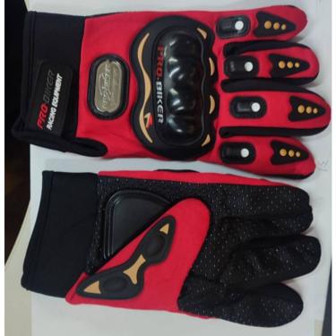 Imagem de Par Luva para Motoqueiro Tamanho Único com Palma Antiderrapante Ventilada Vermelho para Pilotagem OEM