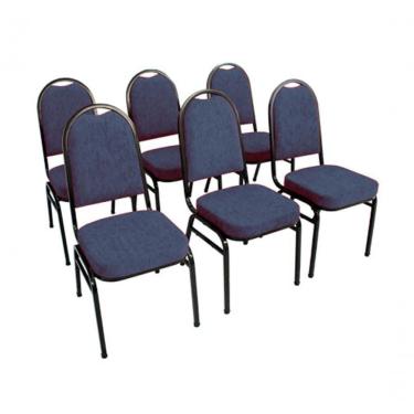 Imagem de Kit Com 6 Cadeiras Para Auditórios Linha Hotel Azul