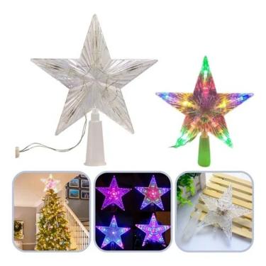 Imagem de Ponteira Luminosa para Topo de Árvore de Natal Estrela AL-5982 LED Colorido 220V Transparente Altomex