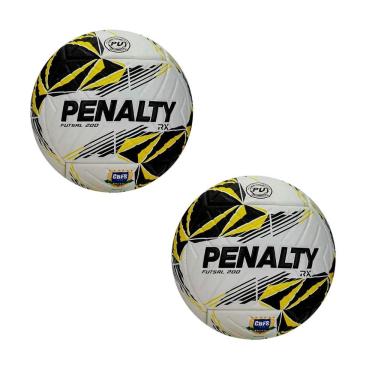 Imagem de Kit 2 Bola de Futsal Rx 200 Xxvi 2026 para Quadra com Selo Cbfs Branco e Amarelo Penalty