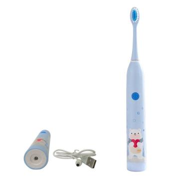 Imagem de Escova Dental Eletrica Infantil Recarregavel 6 Velocidades Lingua Gengiva Higiene Oral Profunda Limpeza Bucal