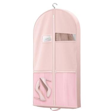 Imagem de Bolsa para Roupas Lazebox 110 cm Viagem Rosa com Bolsos