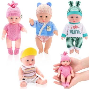 Imagem de Conjunto de 4 Bonecas Bebê Halloscume 18 cm Vinil Multicoloridas