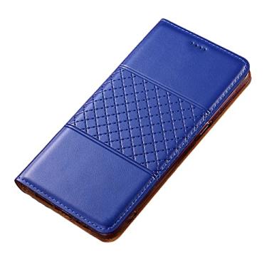Imagem de Capa para Google Pixel 6/6 Pro com suporte para cartão de crédito, capa carteira de couro legítimo premium fecho magnético flip Folio proteção contra quedas capa de telefone à prova de choque, azul, 6 Pro 17 cm
