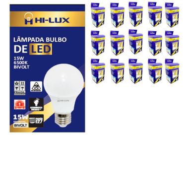 Imagem de Kit 15 Lampadas De Led 15W 6500K E27