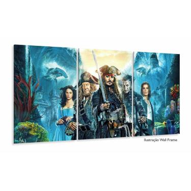 Imagem de Quadro Decorativo Piratas do Caribe 3 peças 120x60 cm em tec