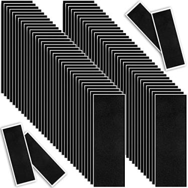 Imagem de 100 Pcs Fingerboard Grip Fingerboard Foam Tape Black Skateboard Grip Tape 110 mm x 36 mm Skateboard Deck Stickers