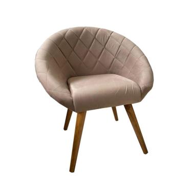 Imagem de Poltrona Decorativa Sala Cadeira Oferta Emilia Pés Palito Suede