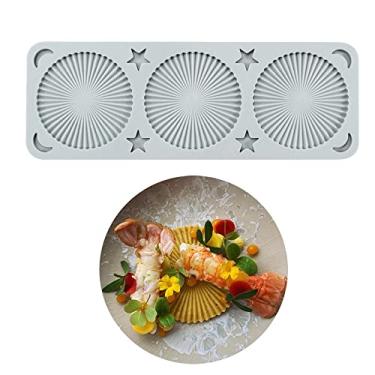 Imagem de TUKE Moldes de fondant de renda oca 3D frutas em forma de folha tapete de renda ferramenta de decoração de bolo de festa tapete de cupcake moldes de silicone para argila de polímero molde de goma de cozimento de chocolate (Shell_28x9,9x0,5 cm_O)